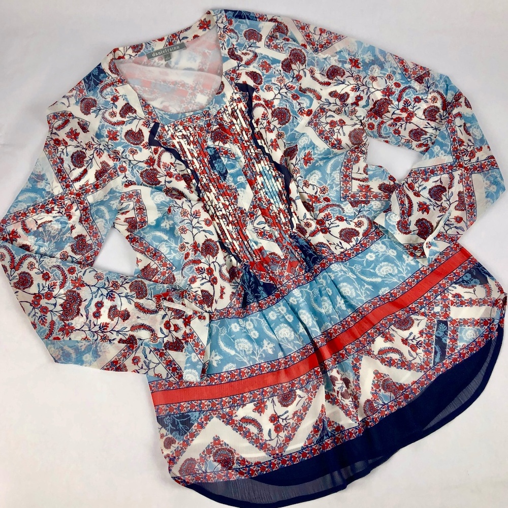 Daniel Rainn Floral Long Sleeved Tunic